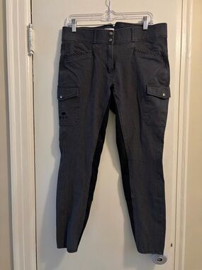 ELT Edda Equestrian Breeches Horseback Riding Gray Black Size 34